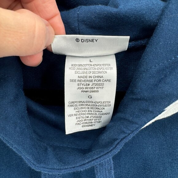 Disney‎ Parks Mickey & Minnie Hoodie With Lace Hem & Striped Sleeves Size LG - Picture 3 of 10